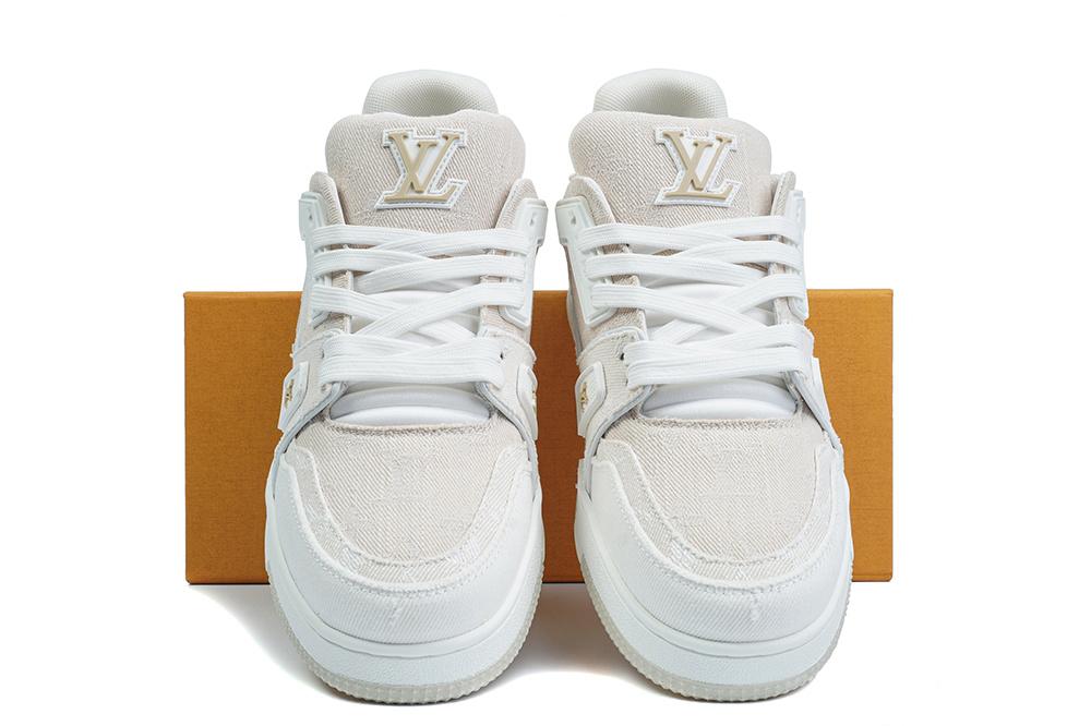 PK god Louis Vuitton LV Trainer Beige Monogram Demin retail materials ready to ship